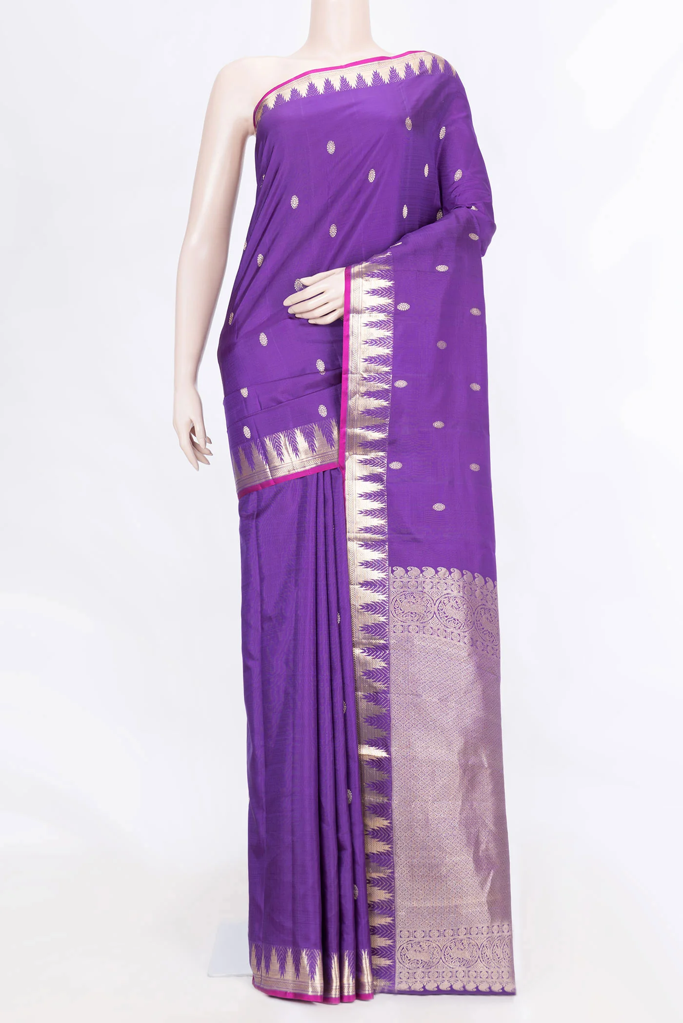 Violet Dual Tone Kanjivaram Silk Saree