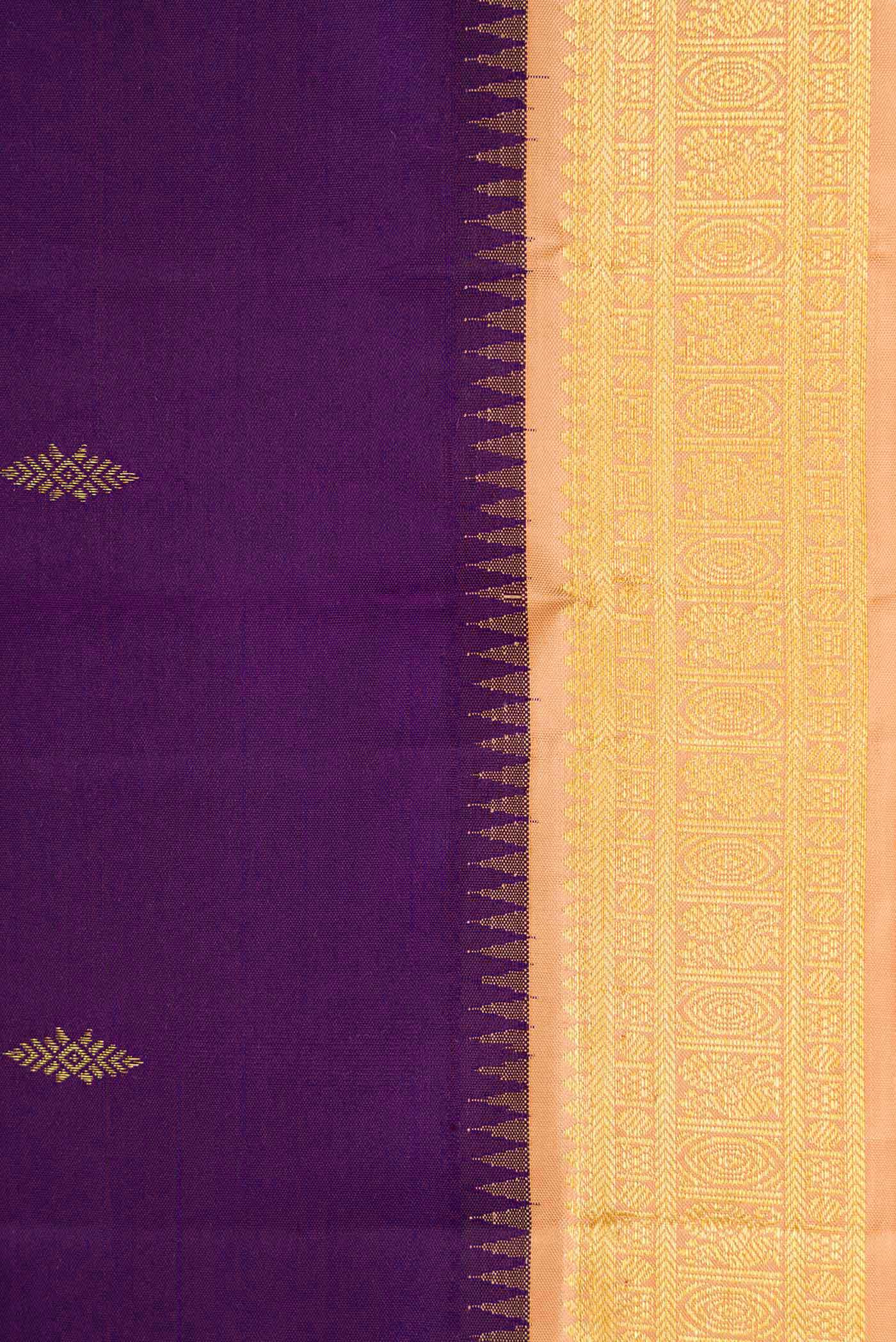 Violet Dual Tone Kanjivaram Silk Saree - Image 3