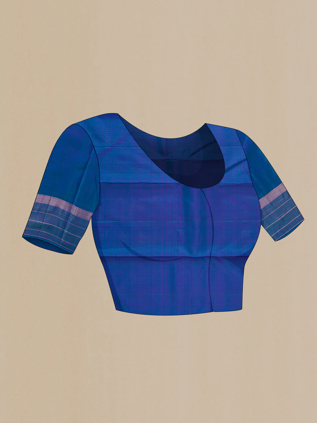 Violet Dual Tone Kanjivaram Silk Saree - Image 5