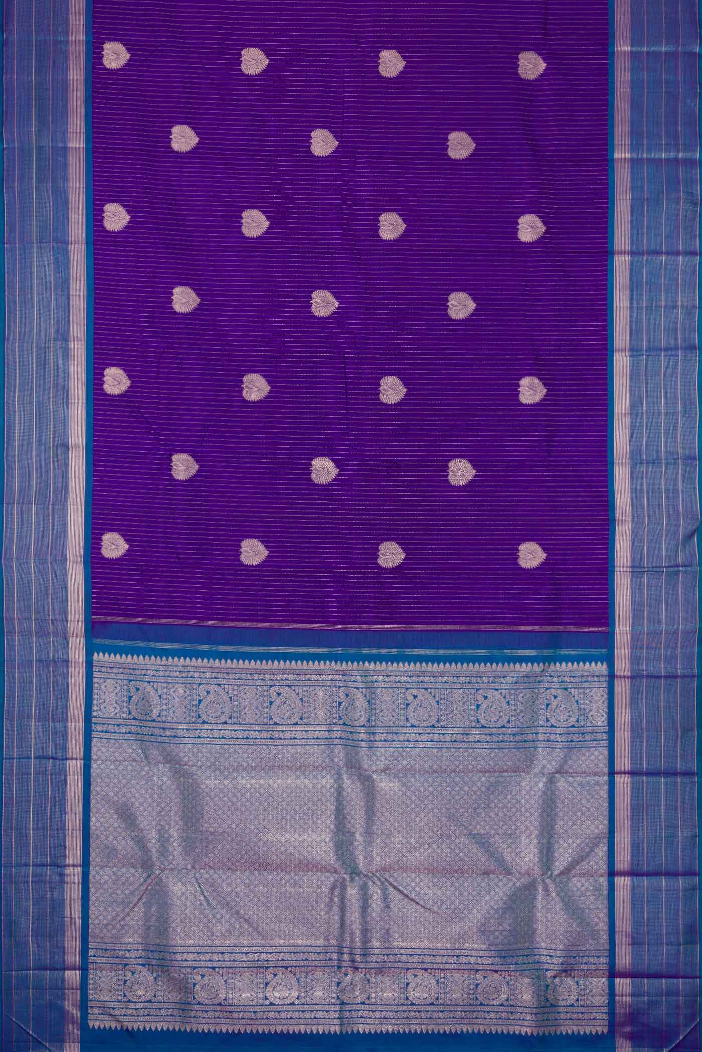 Violet Dual Tone Kanjivaram Silk Saree - Image 6