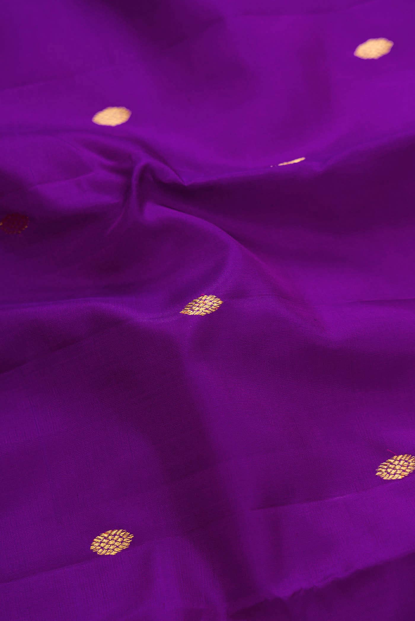Pure Silk Pure Zari Violet Dual Tone Kanchipuram Saree - Image 3