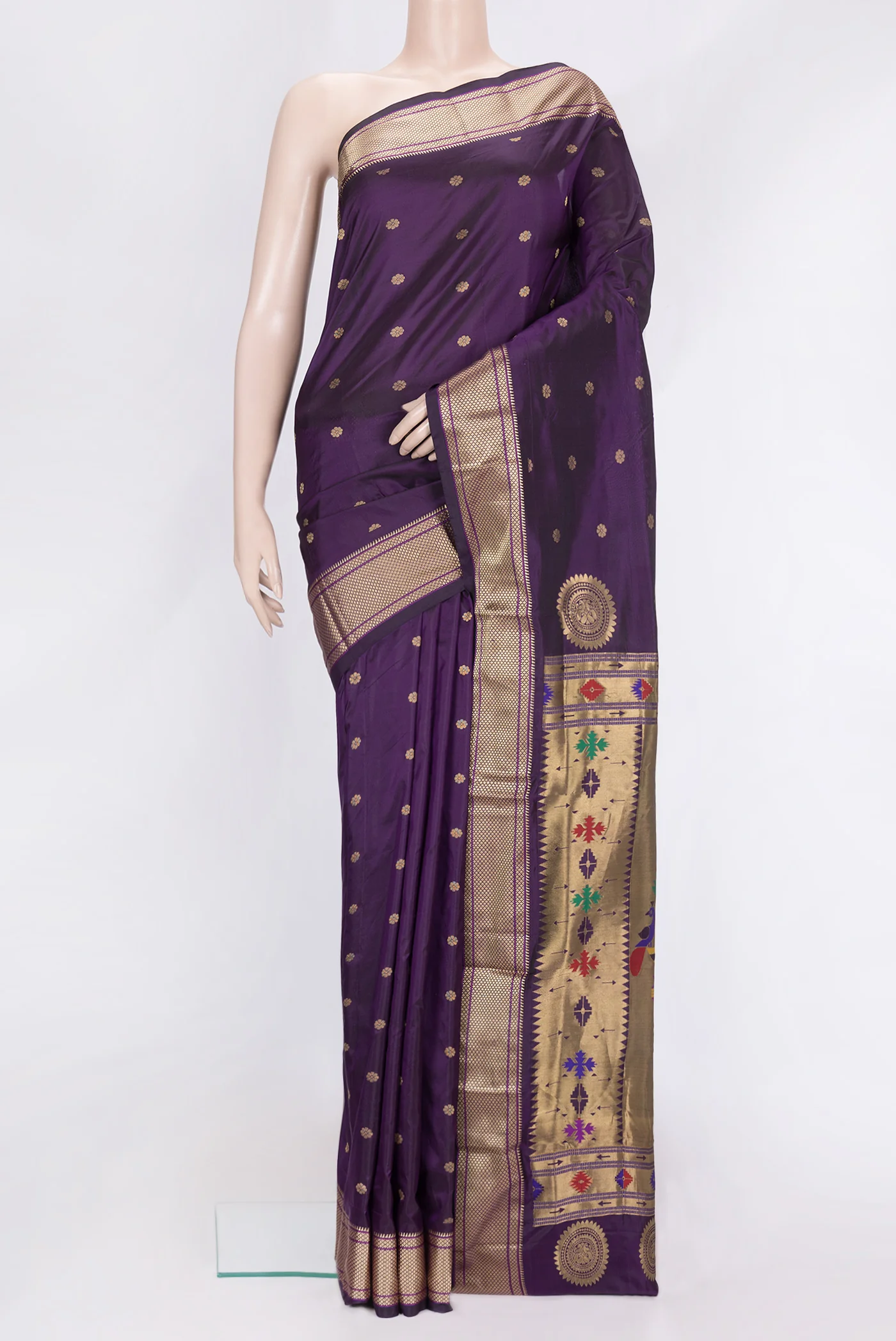 Violet Blended Paithani Silk Saree