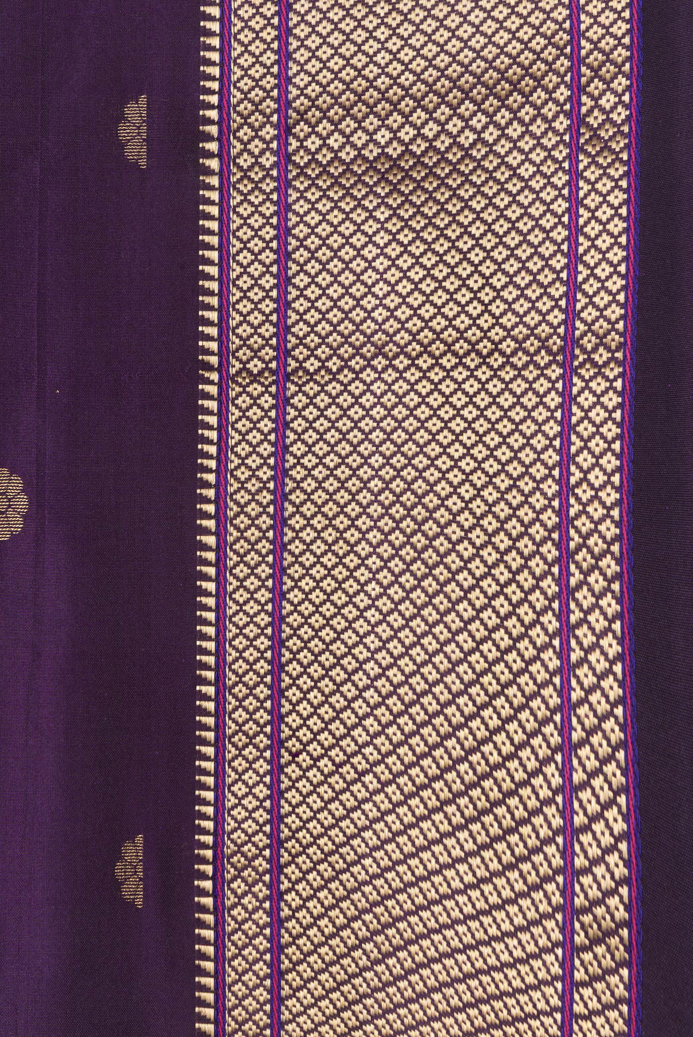 Violet Blended Paithani Silk Saree - Image 3
