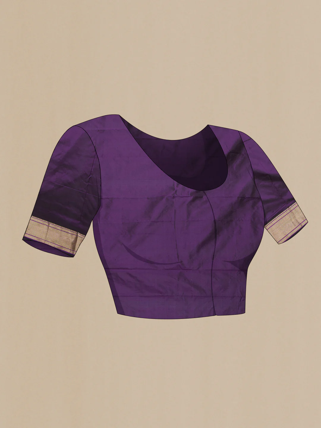Violet Blended Paithani Silk Saree - Image 4