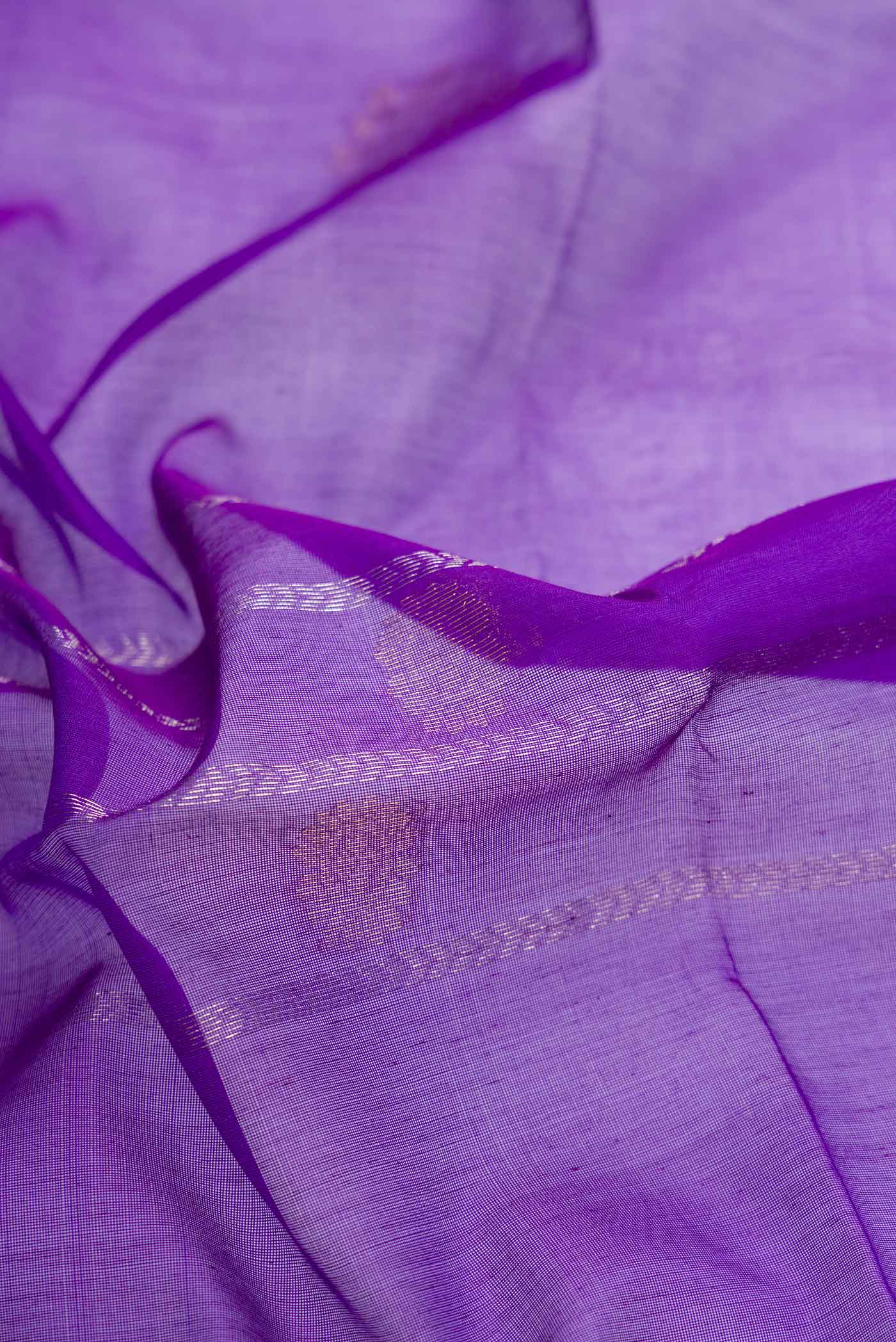 Violet Dual Tone Silk Cotton Saree - Image 2