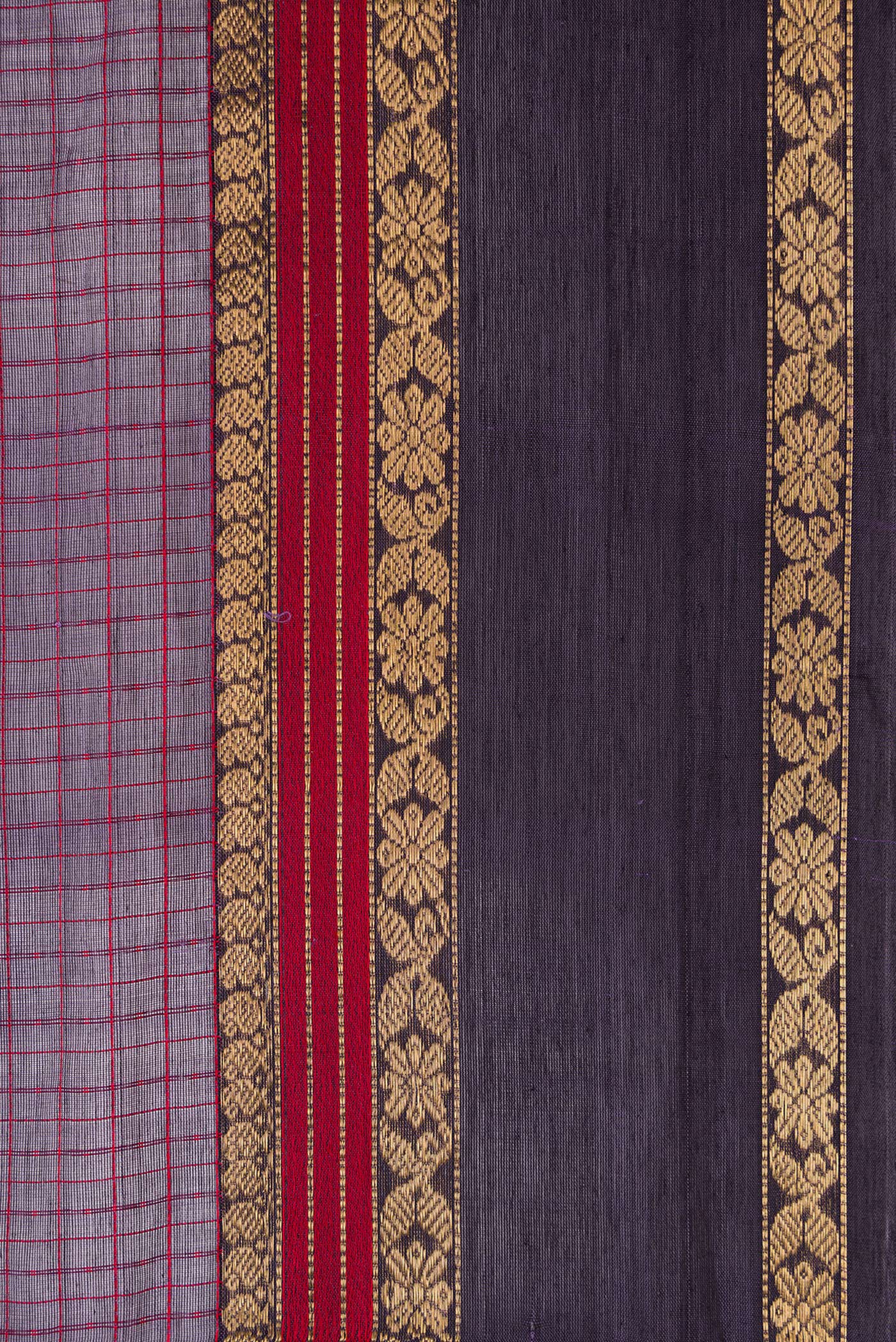 Violet Silk Cotton Saree - Image 3