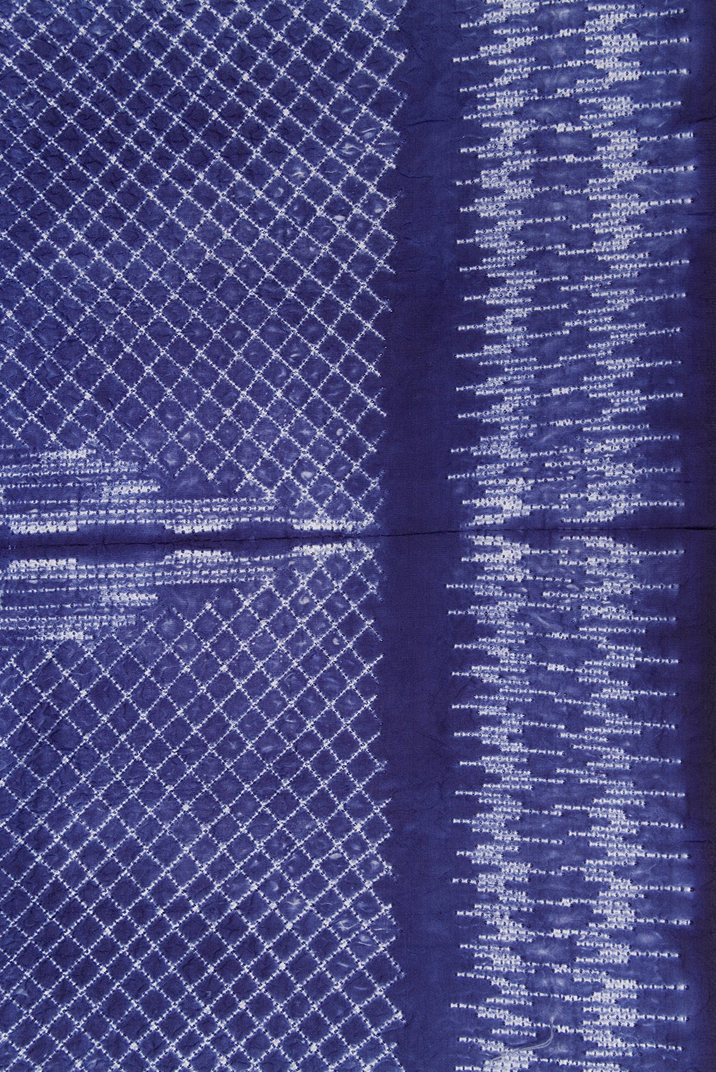 Navy Blue Tussar Silk Saree - Image 3