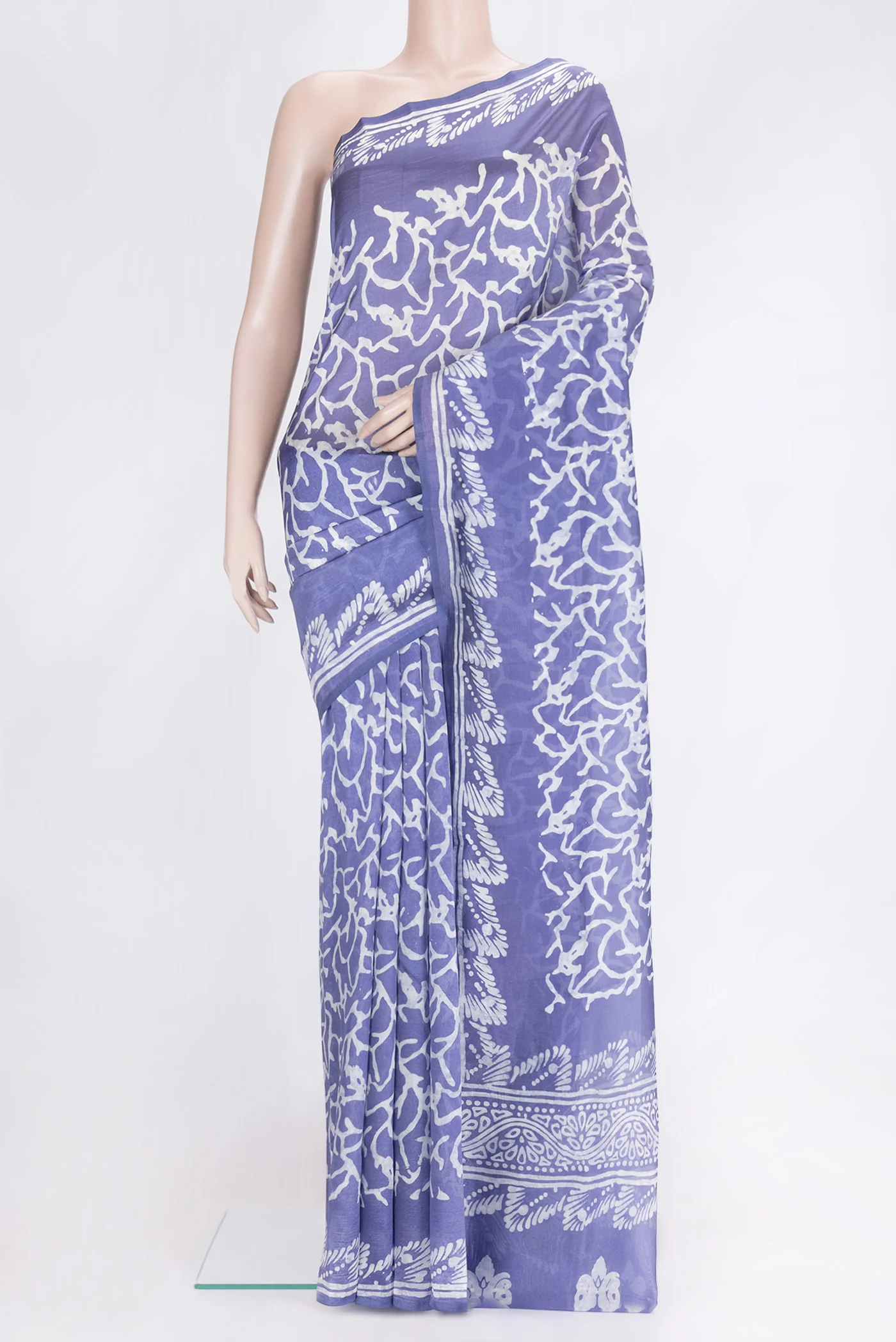 Lilac Printed Silk Saree