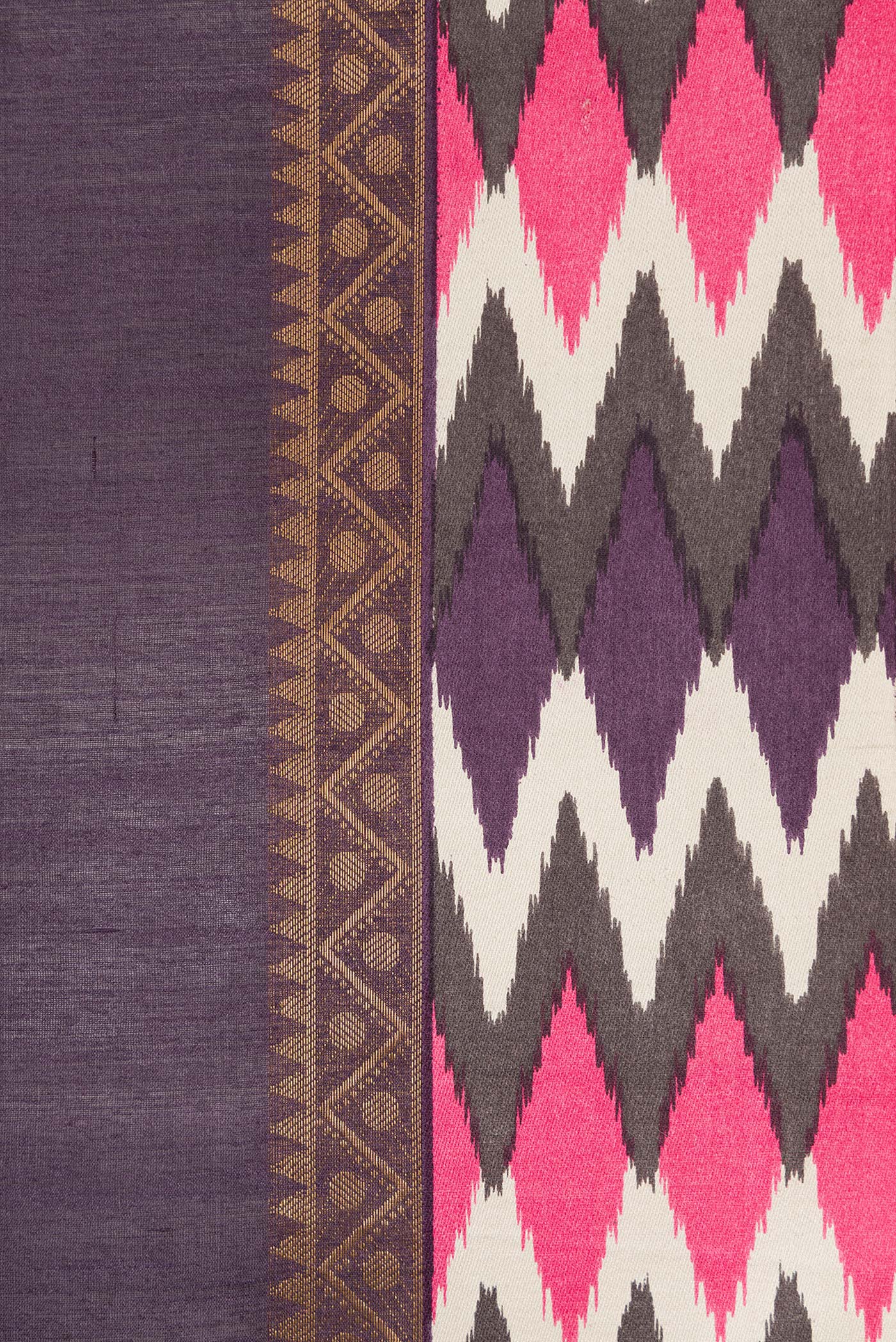 Violet Tussar Silk Saree - Image 3