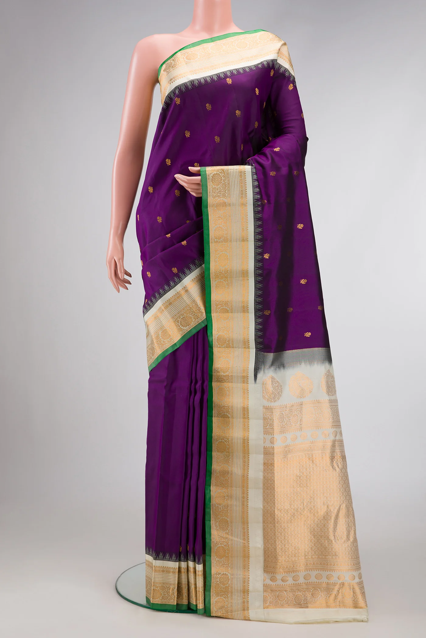 Violet Gadwal Silk Saree