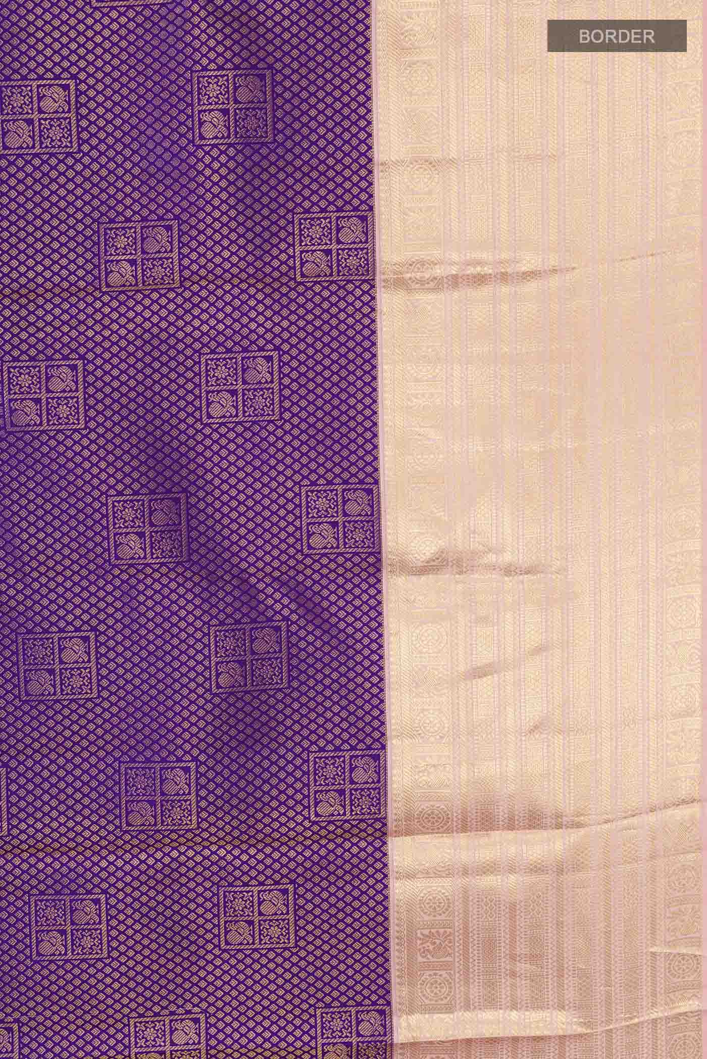 Violet Kanchipuram Silk Saree - Image 3
