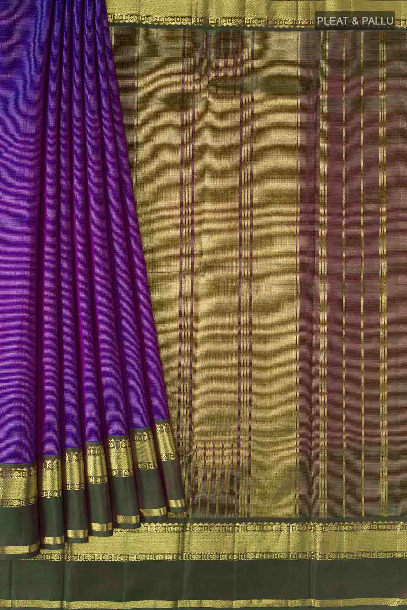 Violet Kanchipuram Silk Saree - Image 4