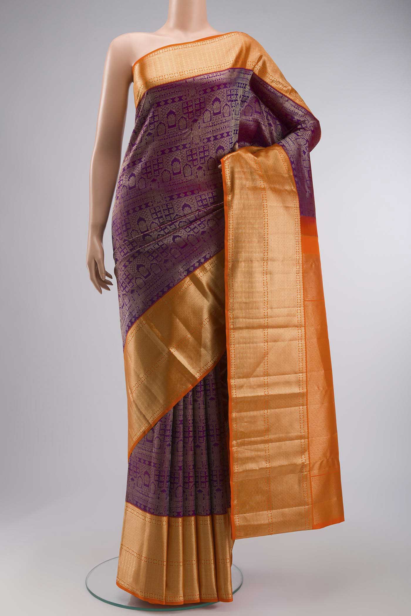 Violet Kanchipuram Silk Saree