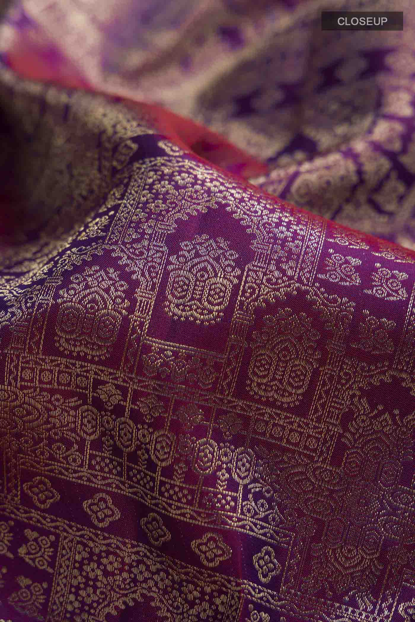 Violet Kanchipuram Silk Saree - Image 2