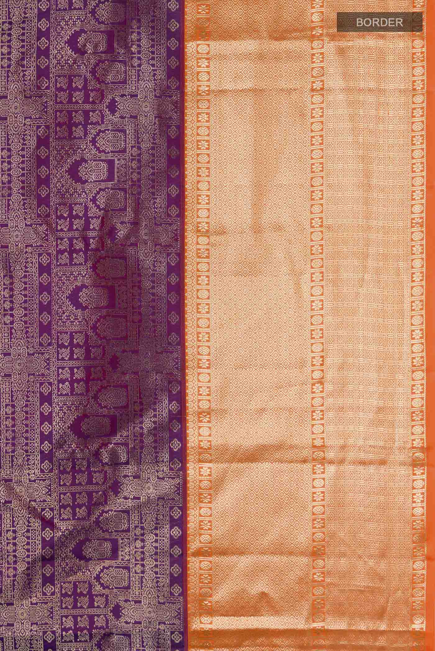 Violet Kanchipuram Silk Saree - Image 3