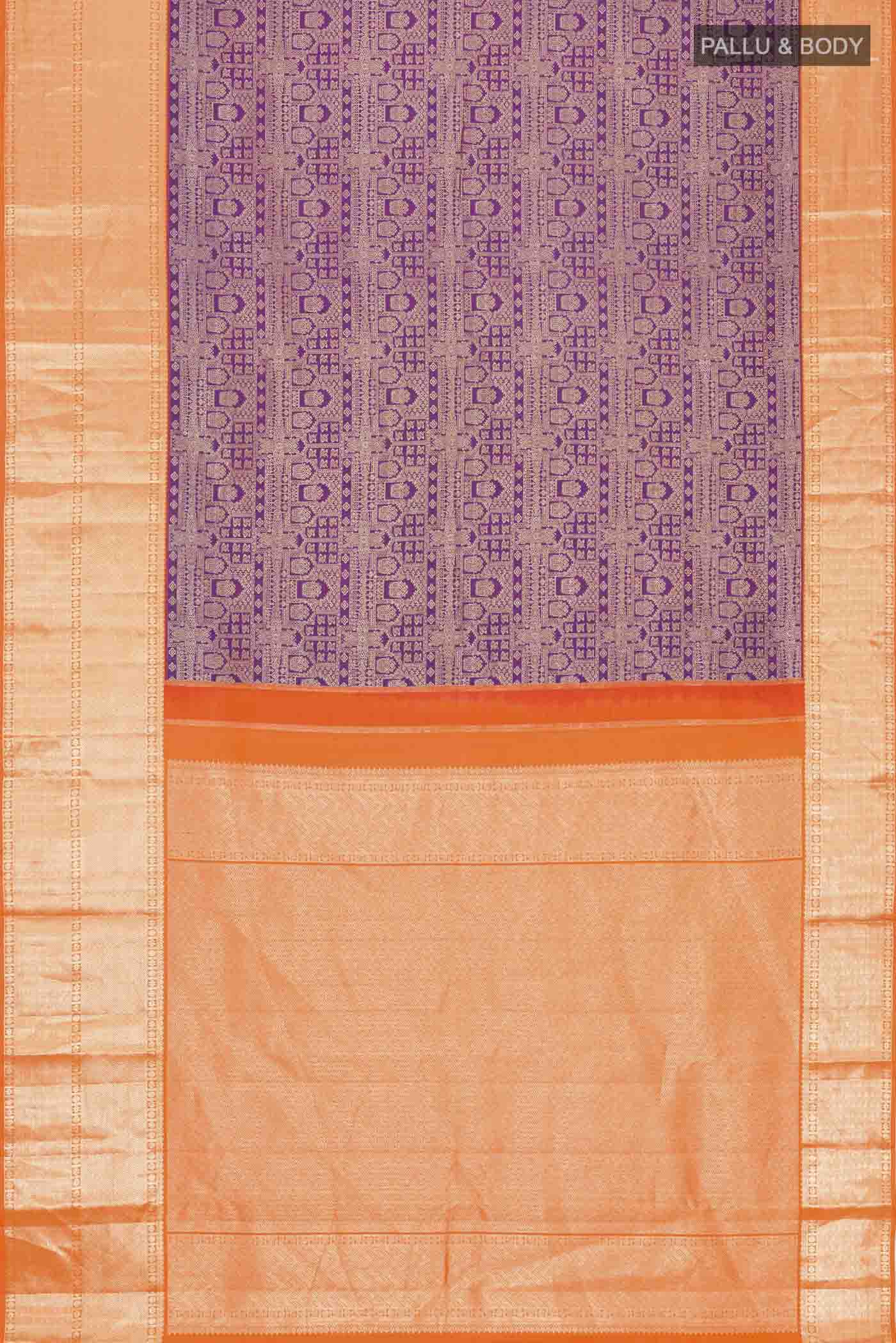 Violet Kanchipuram Silk Saree - Image 6