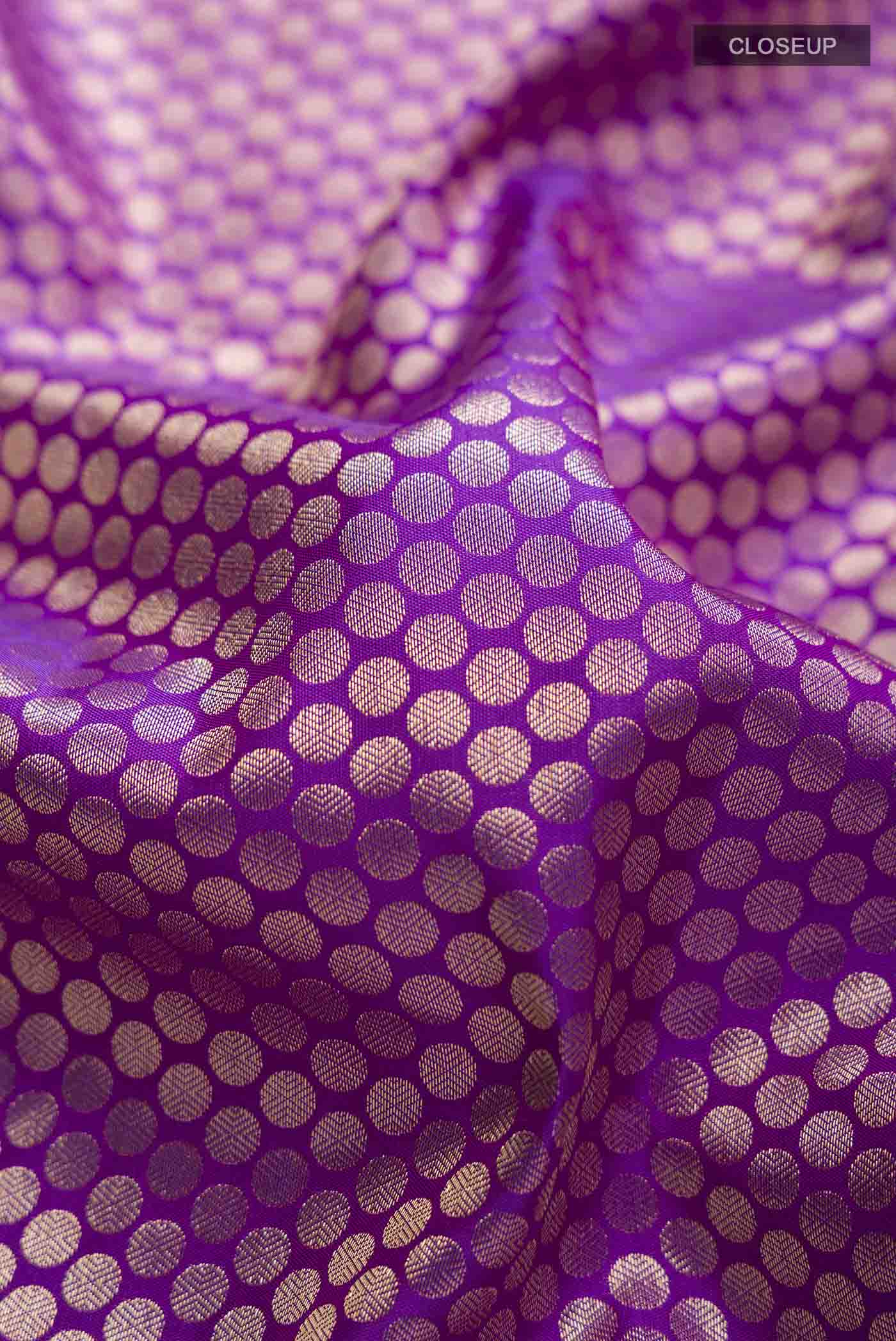 Violet Kanjivaram Silk Saree - Image 2