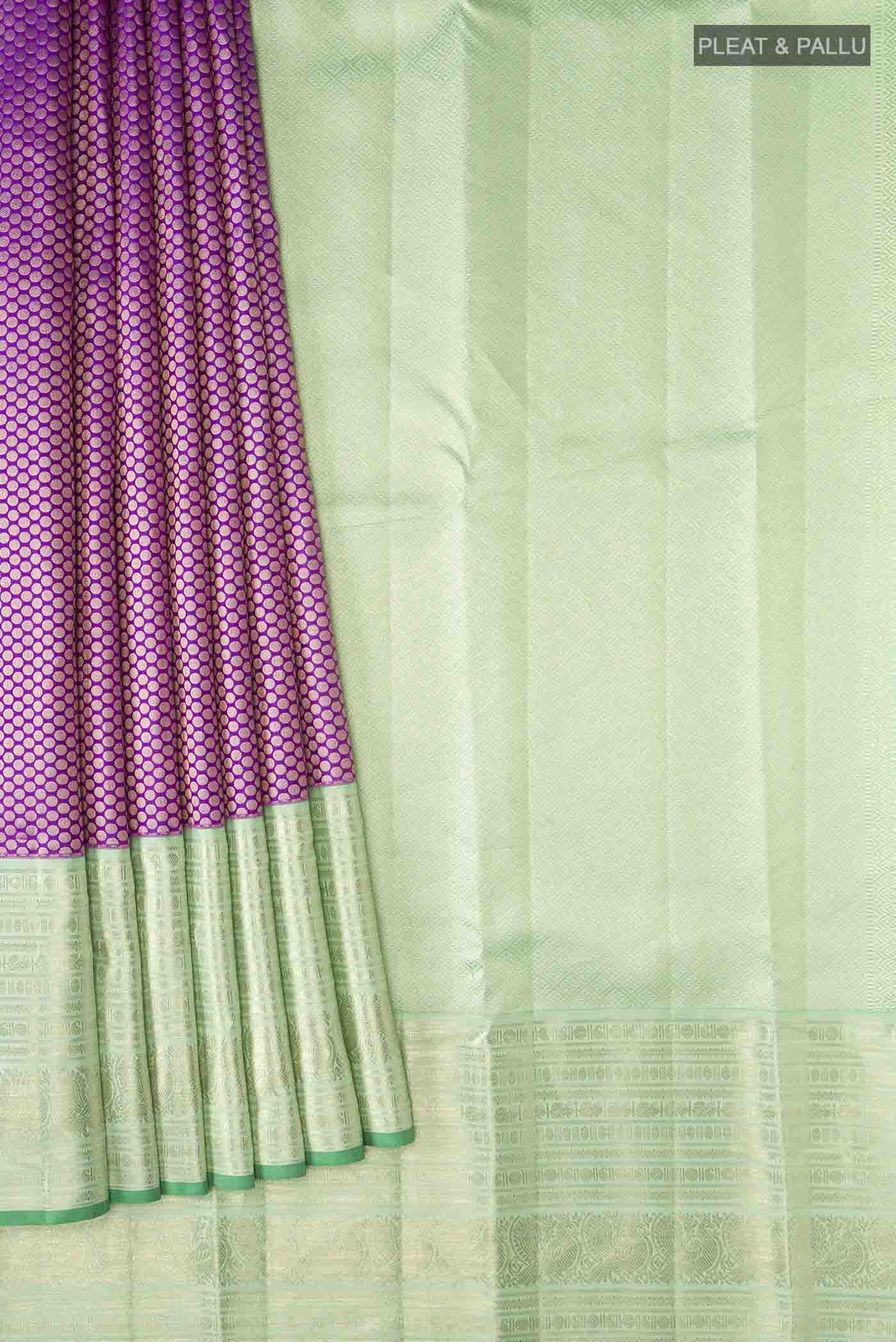 Violet Kanjivaram Silk Saree - Image 4