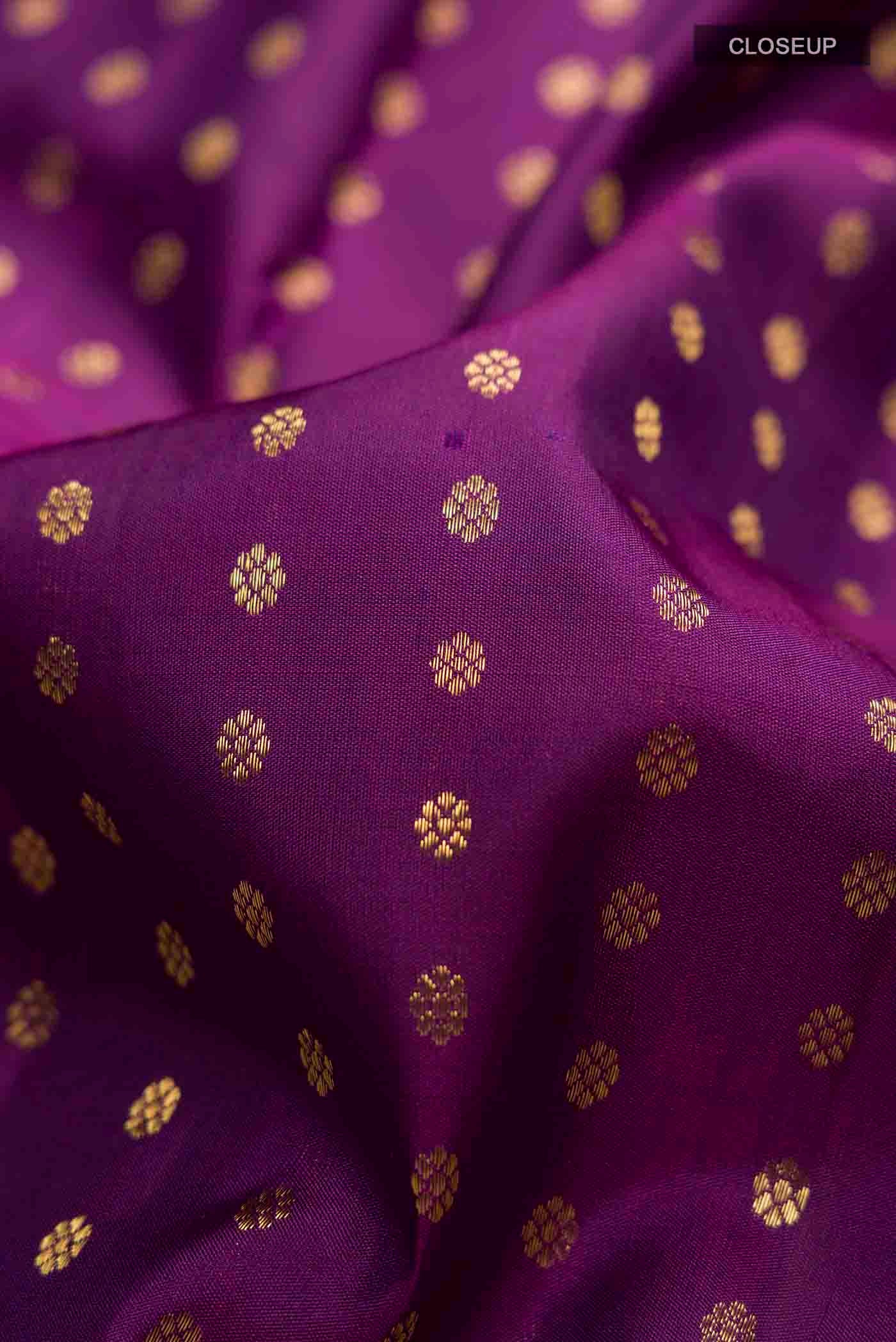 Violet Kanchipuram Silk Saree - Image 2