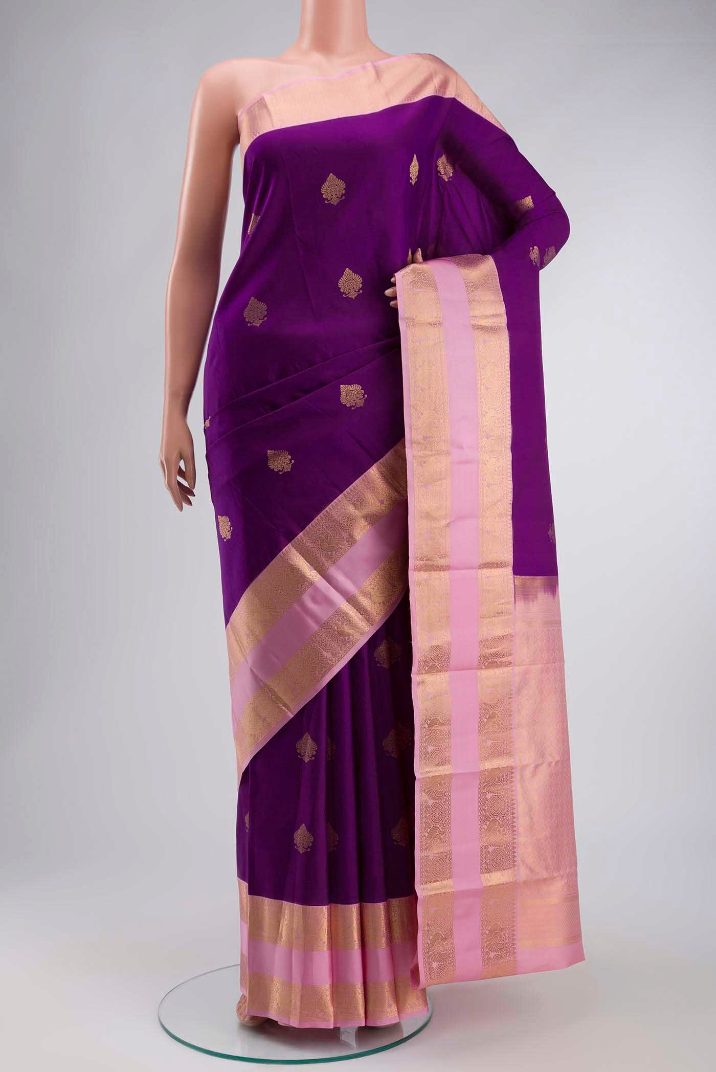 Violet Kanjivaram Silk Saree