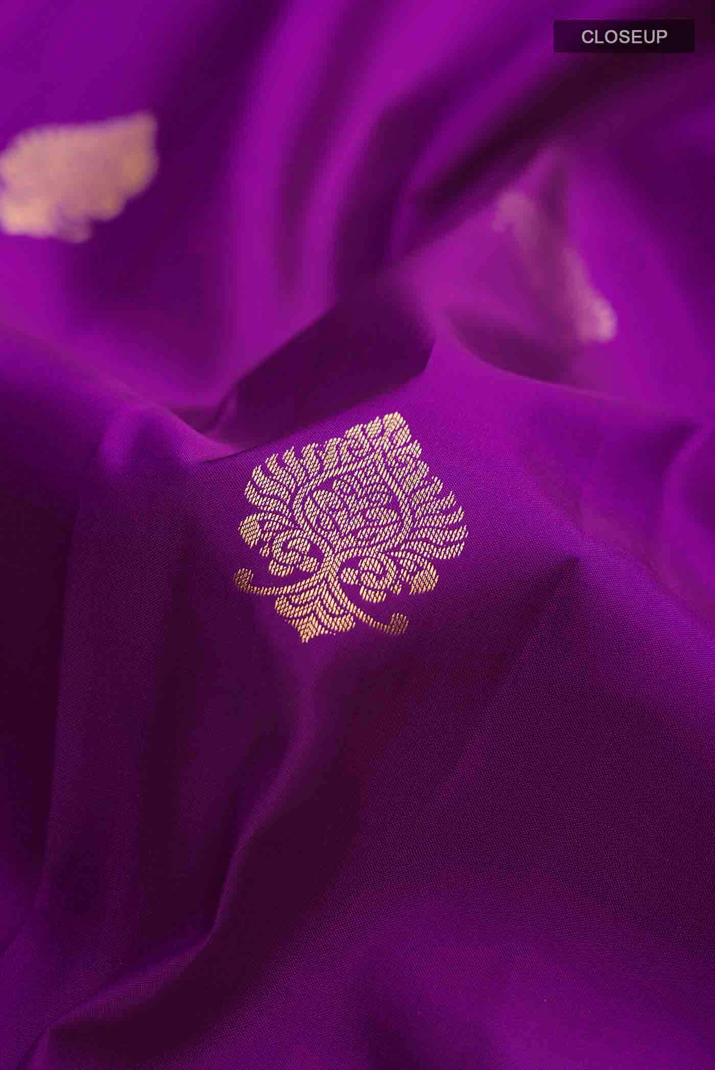 Violet Kanjivaram Silk Saree - Image 2