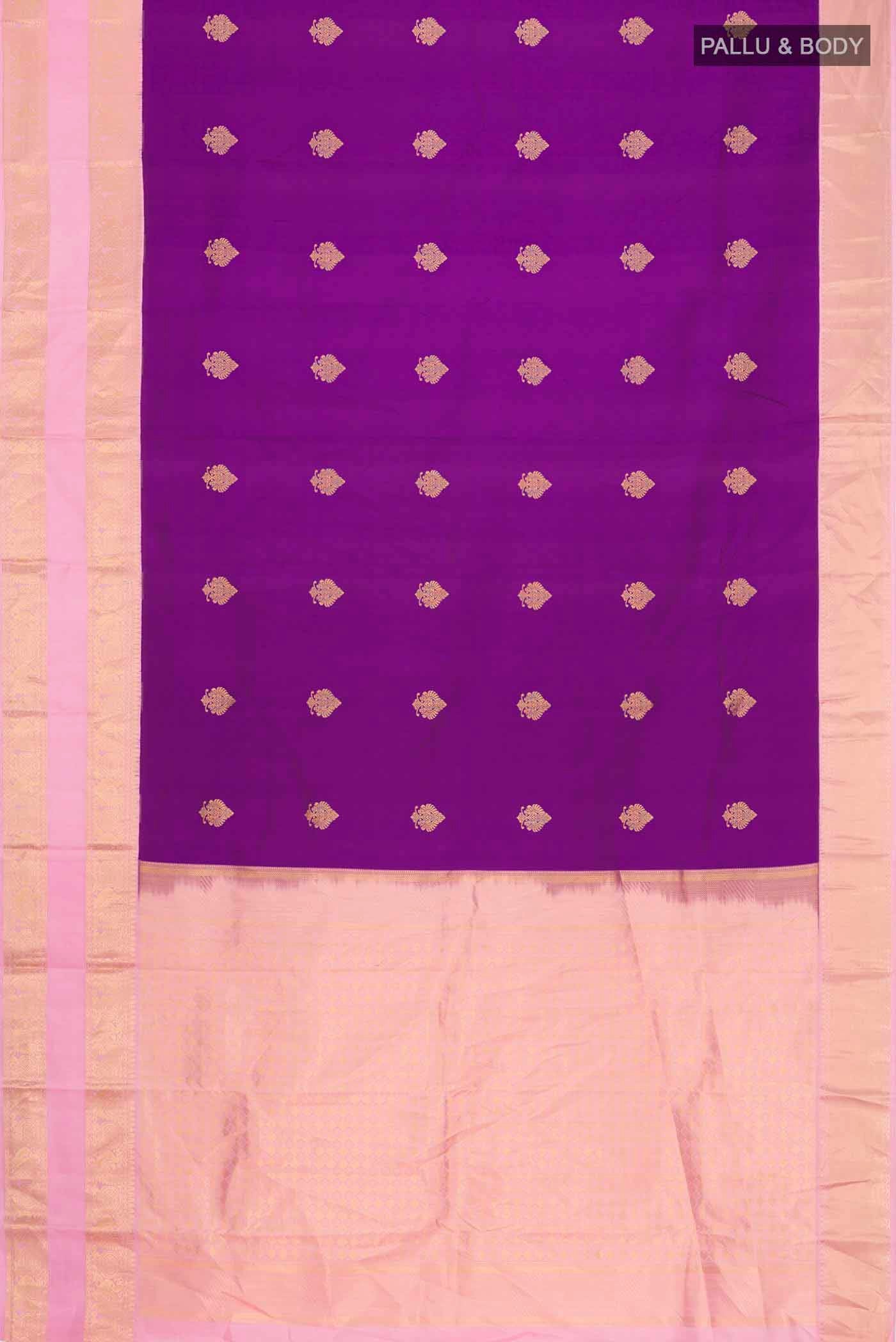 Violet Kanjivaram Silk Saree - Image 6