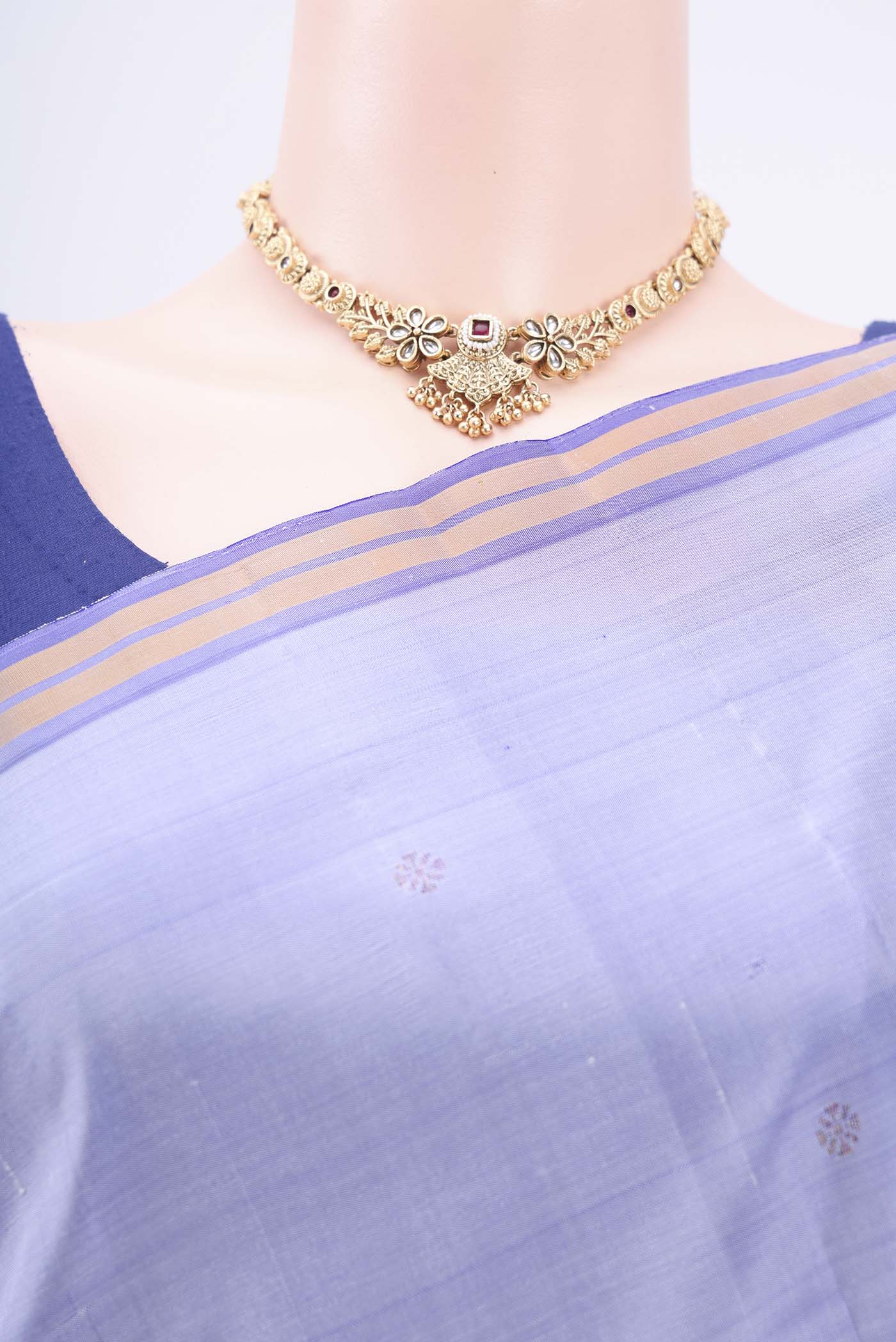 Violet Kanchipuram Silk Saree - Image 2