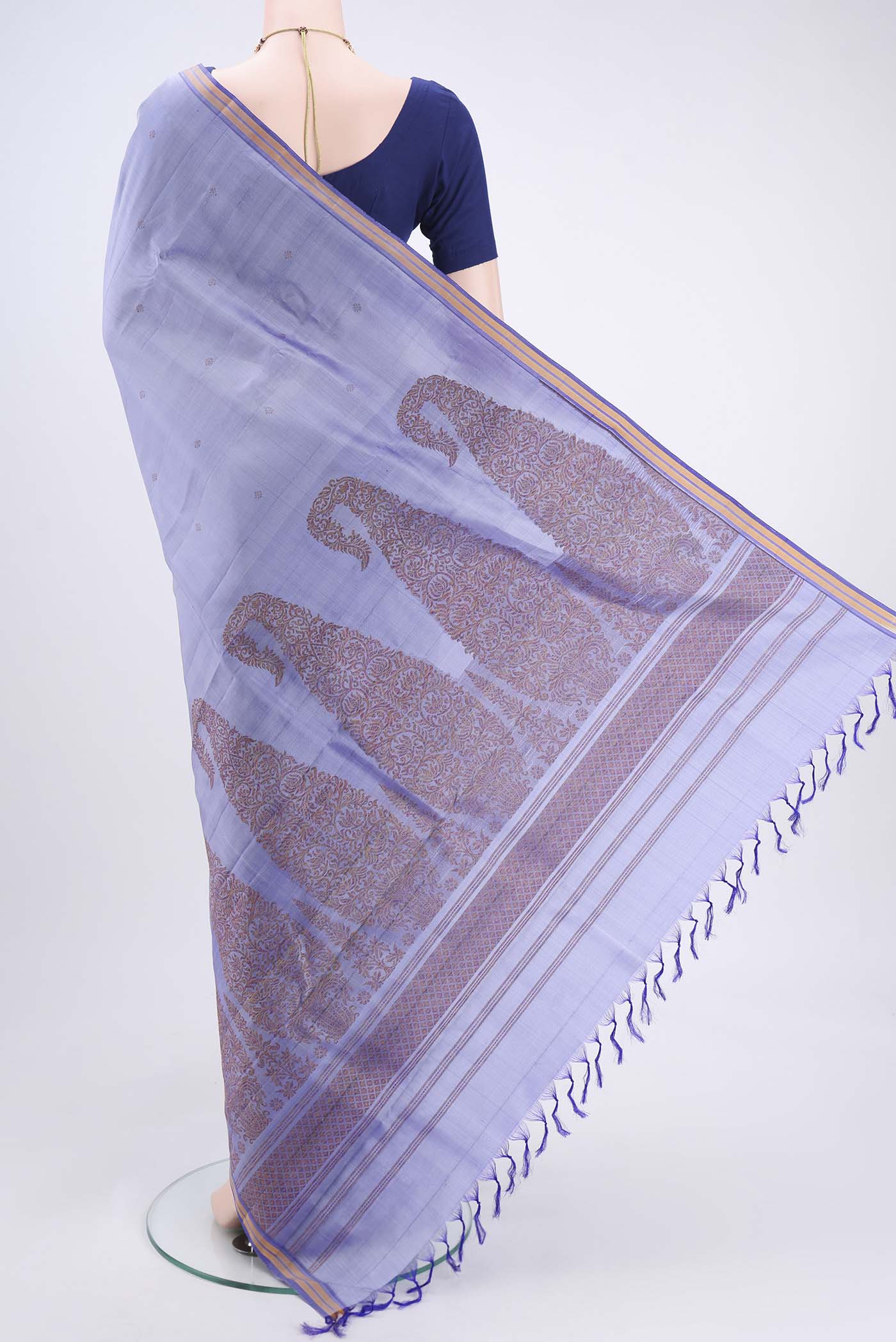 Violet Kanchipuram Silk Saree - Image 3
