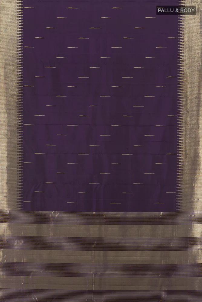 Navy Blue Kanchipuram Silk Saree - Image 5