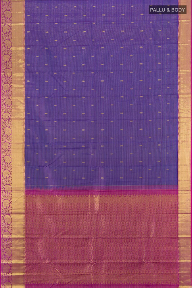 Royal Blue Kanchipuram Silk Saree - Image 5