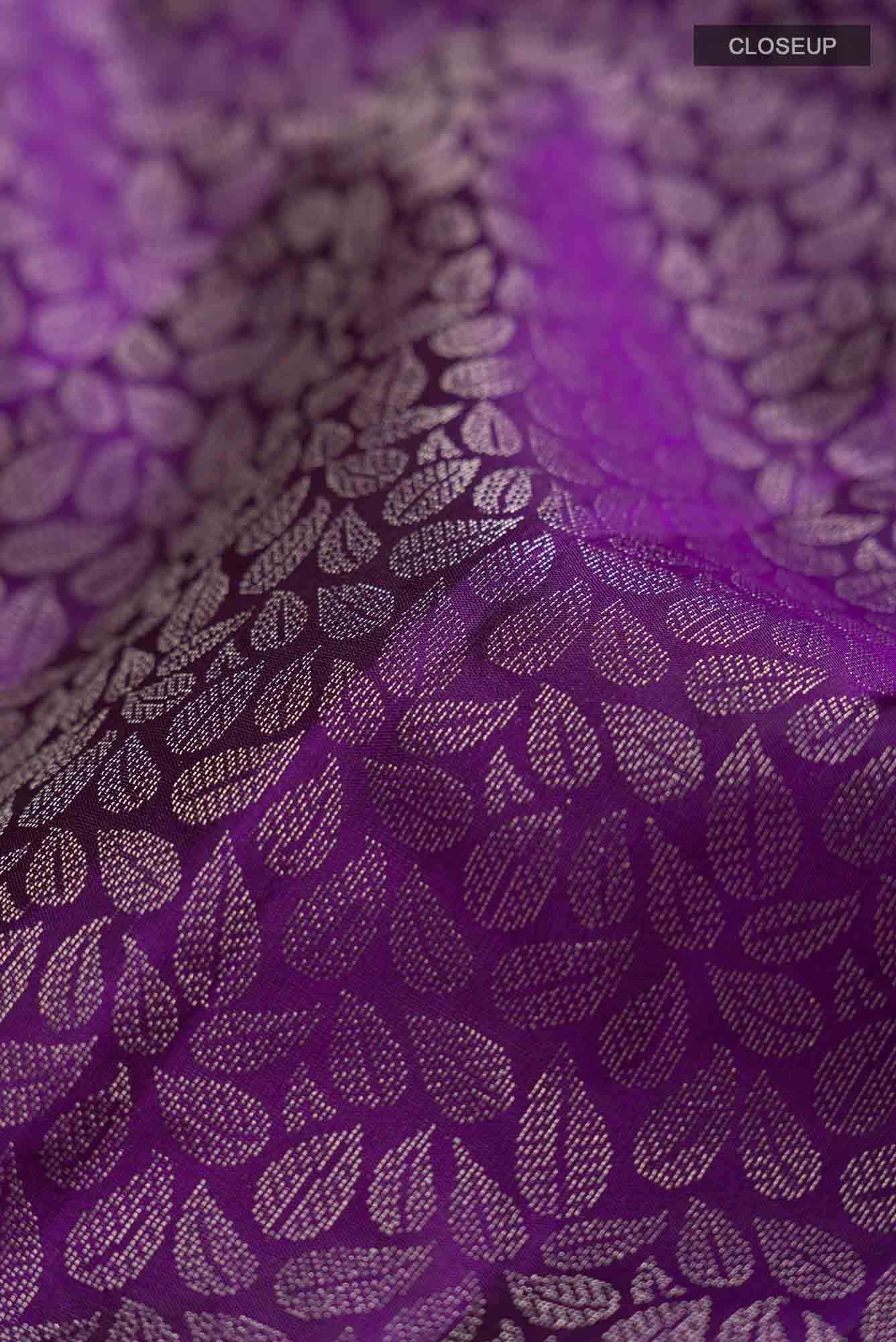 Violet Kanchipuram Silk Saree - Image 3