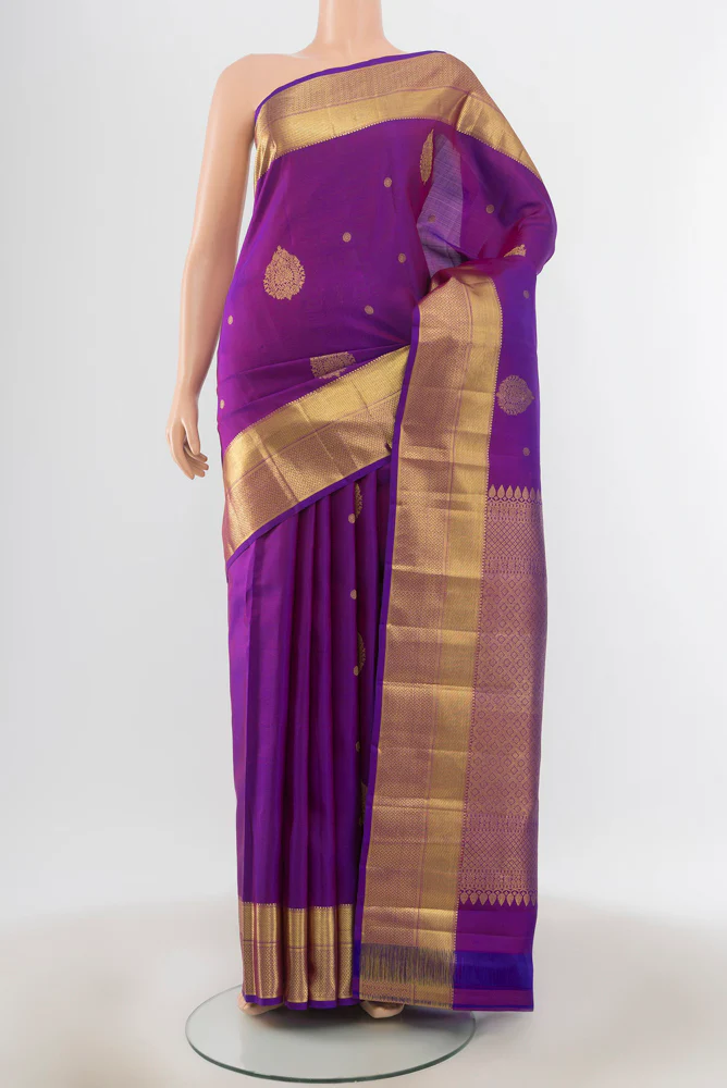 Purple Kanjivaram Silk Saree