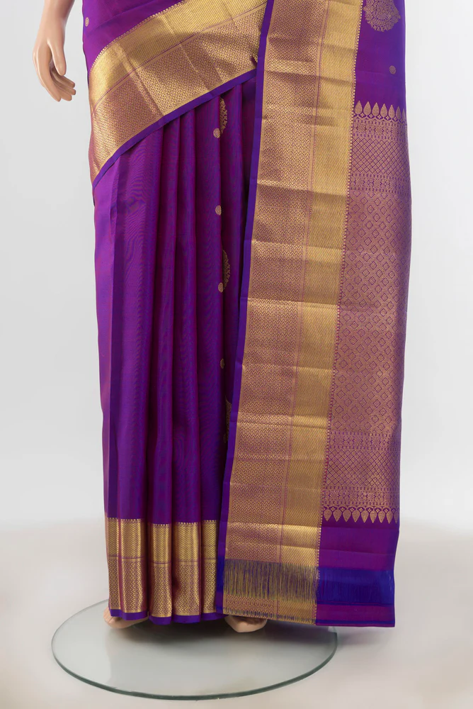 Purple Kanjivaram Silk Saree - Image 3