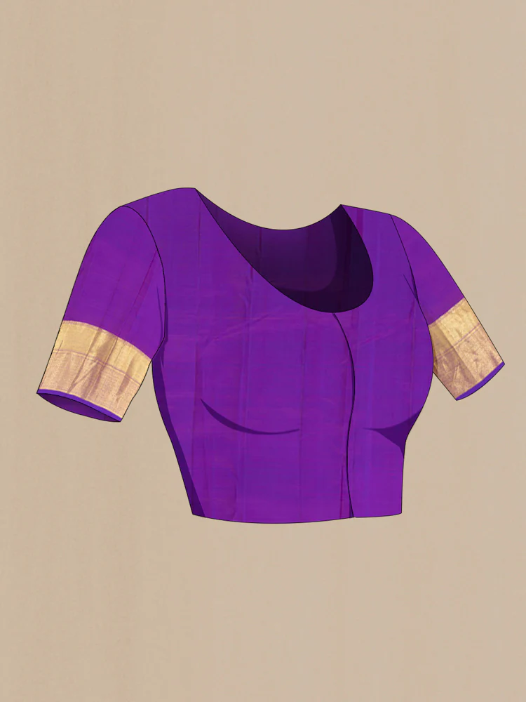 Purple Kanjivaram Silk Saree - Image 4