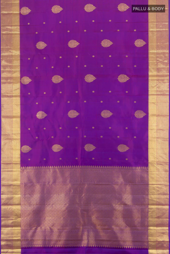 Purple Kanjivaram Silk Saree - Image 5