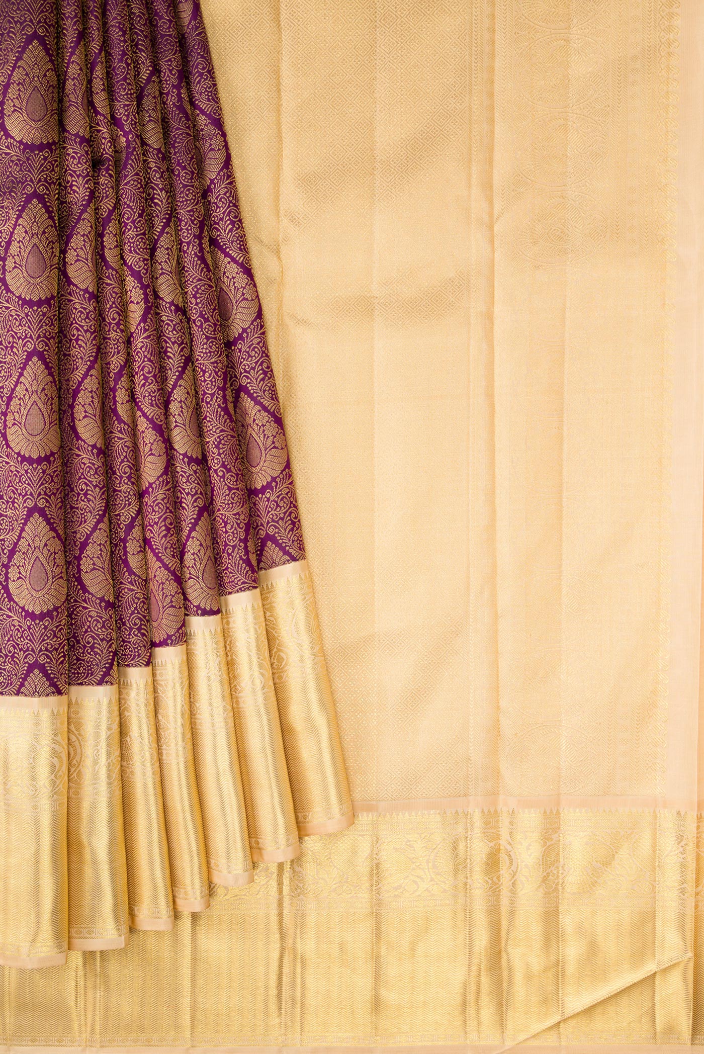 Violet Kanjivaram Silk Saree - Image 4