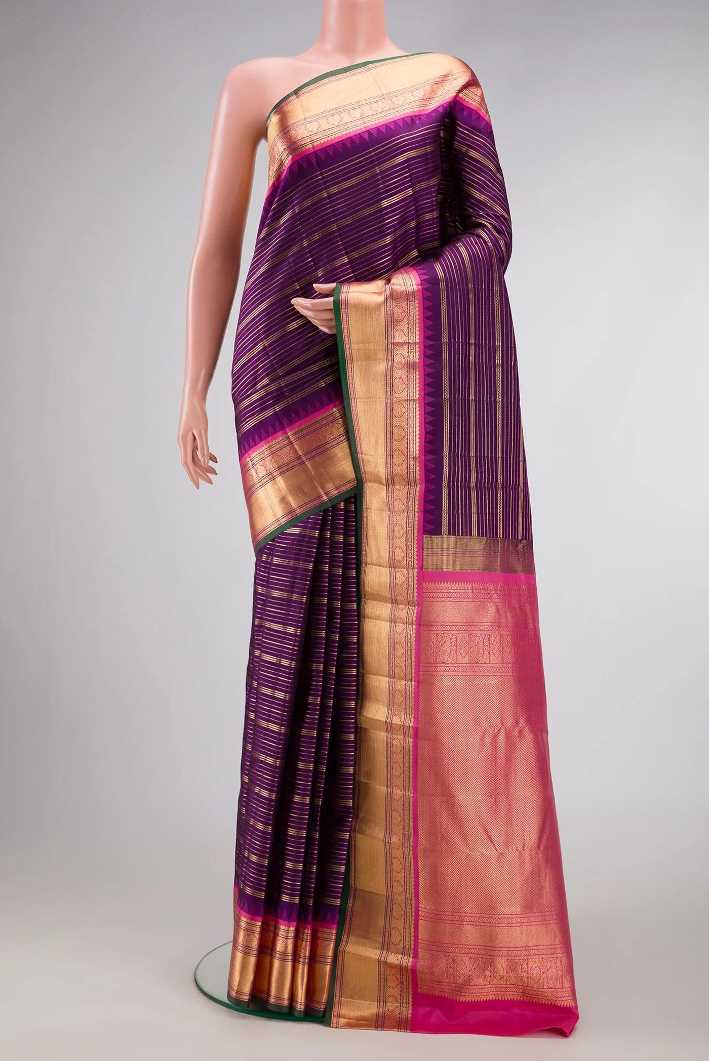 Violet Kanjivaram Silk Saree