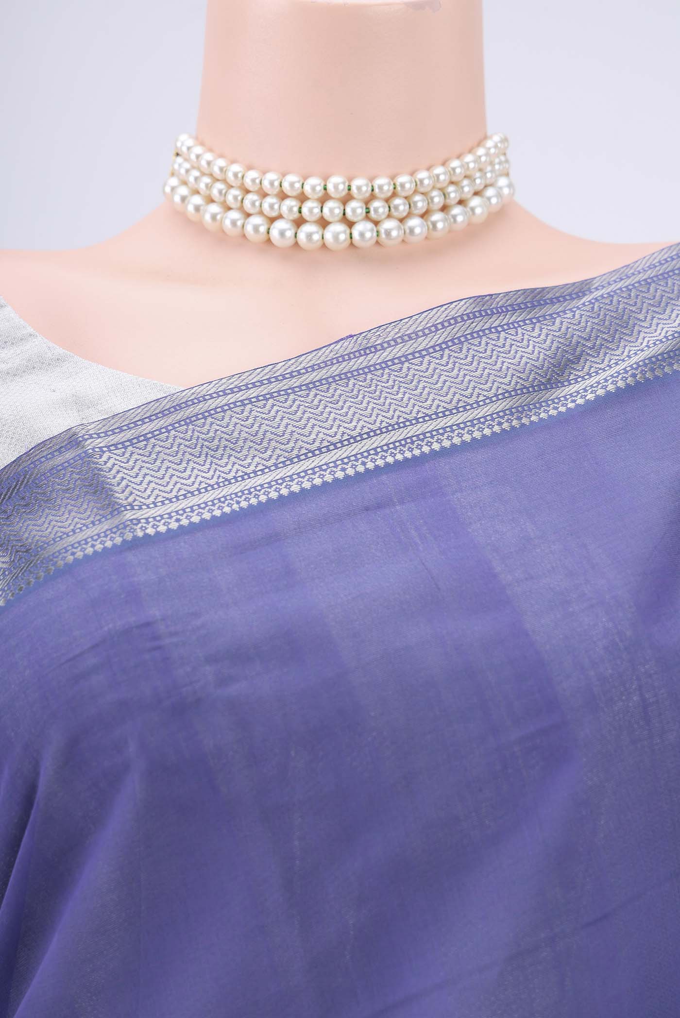 Violet Mangalagiri Cotton Saree - Image 2