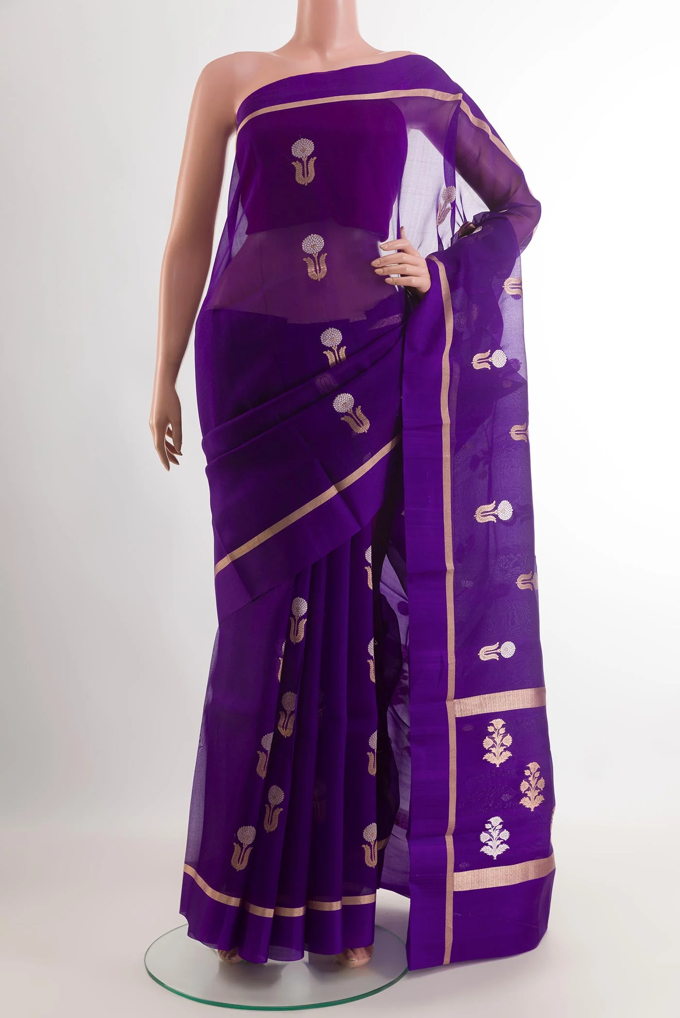 Violet Organza Silk Saree