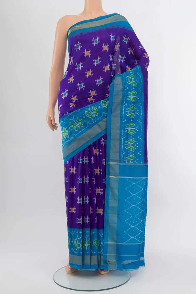 Violet Pochampally Silk Saree