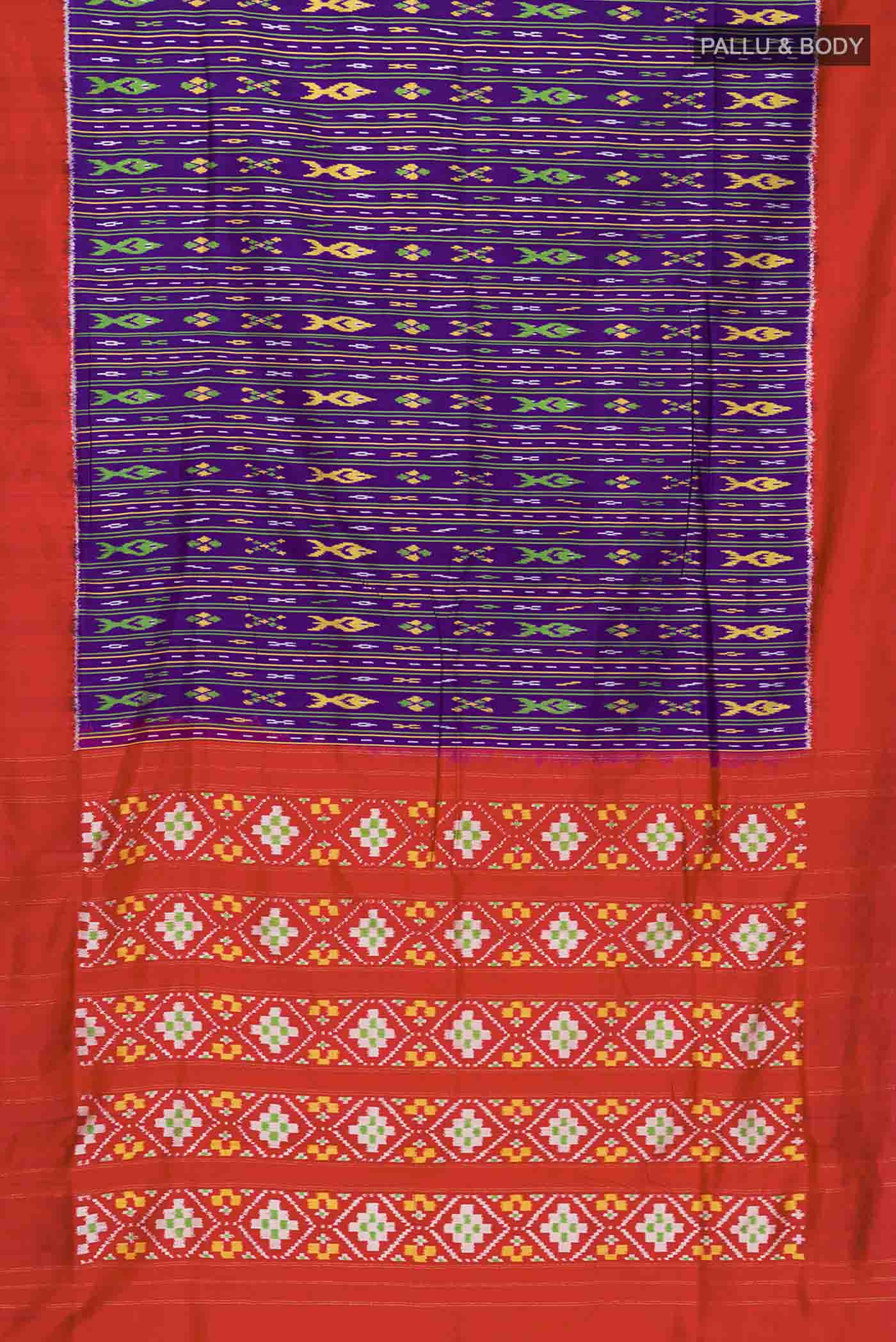 Violet Pochampally Silk Saree - Image 6