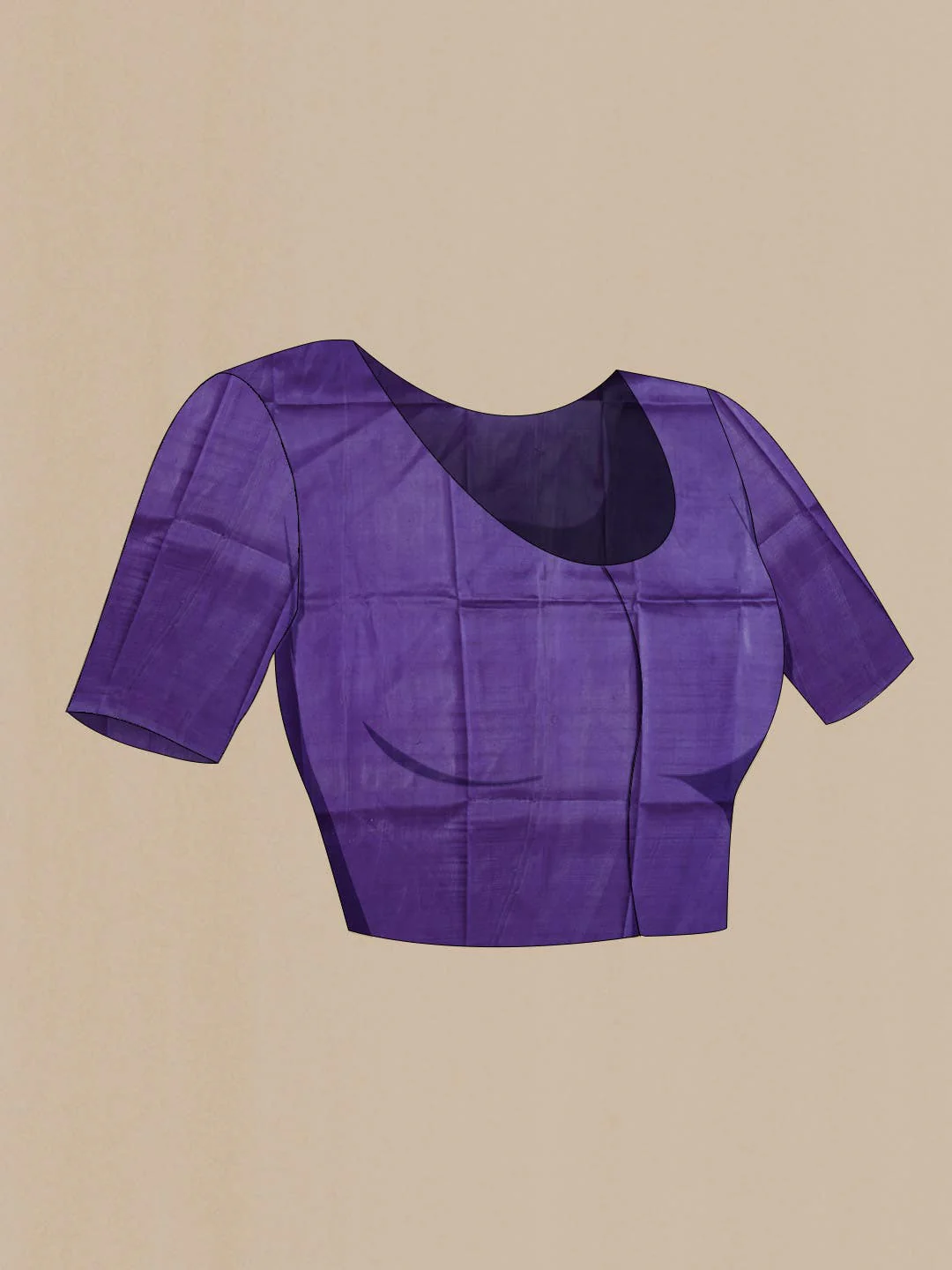 Violet Printed Silk Saree - Image 3