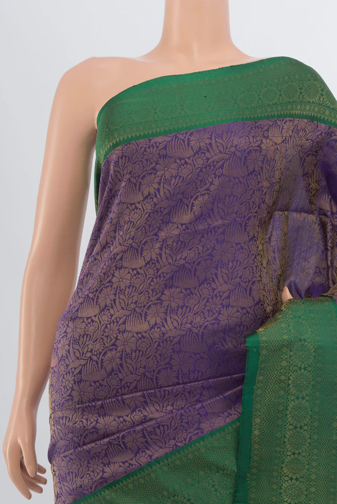 Violet Soft Silk Saree - Image 2