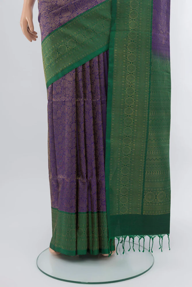 Violet Soft Silk Saree - Image 3