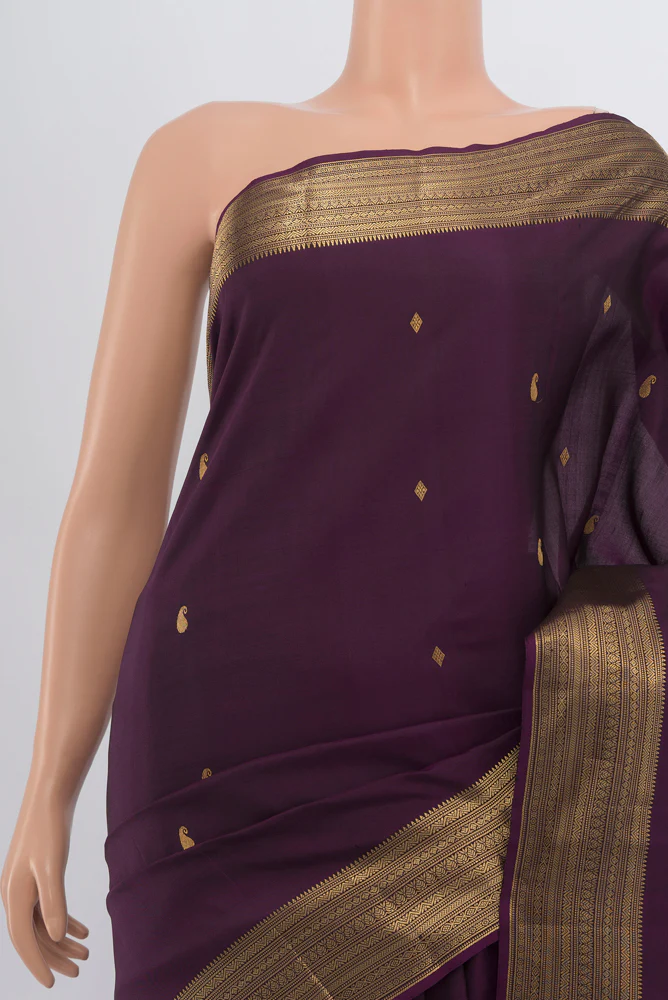 Purple Soft Silk Saree - Image 2
