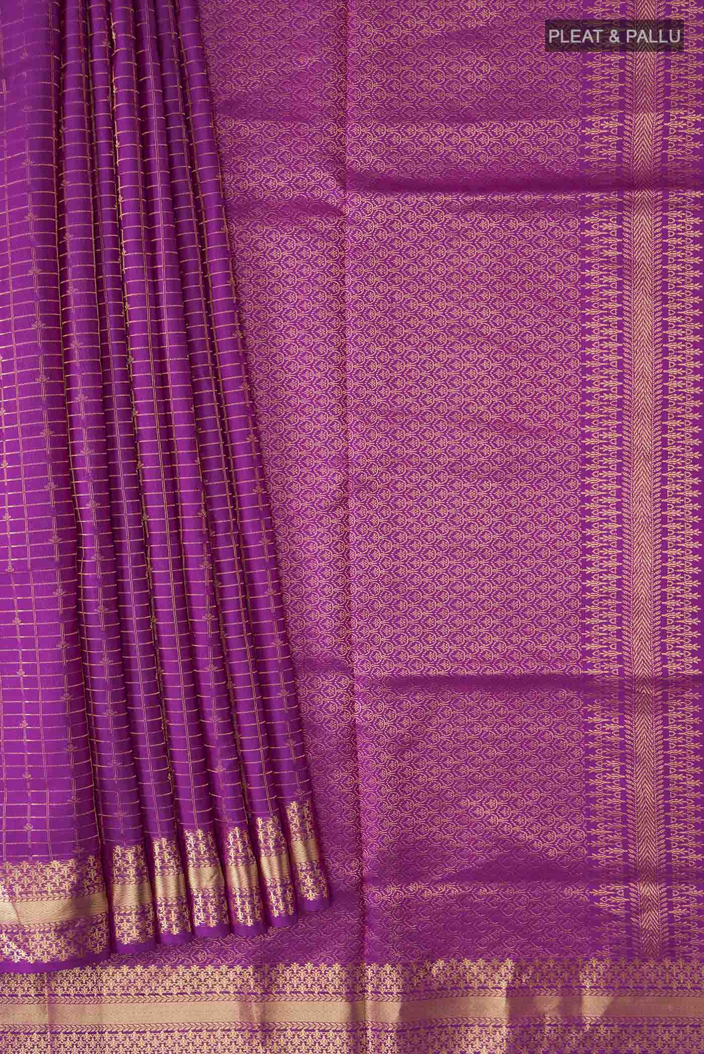 Violet Soft Silk Saree - Image 4