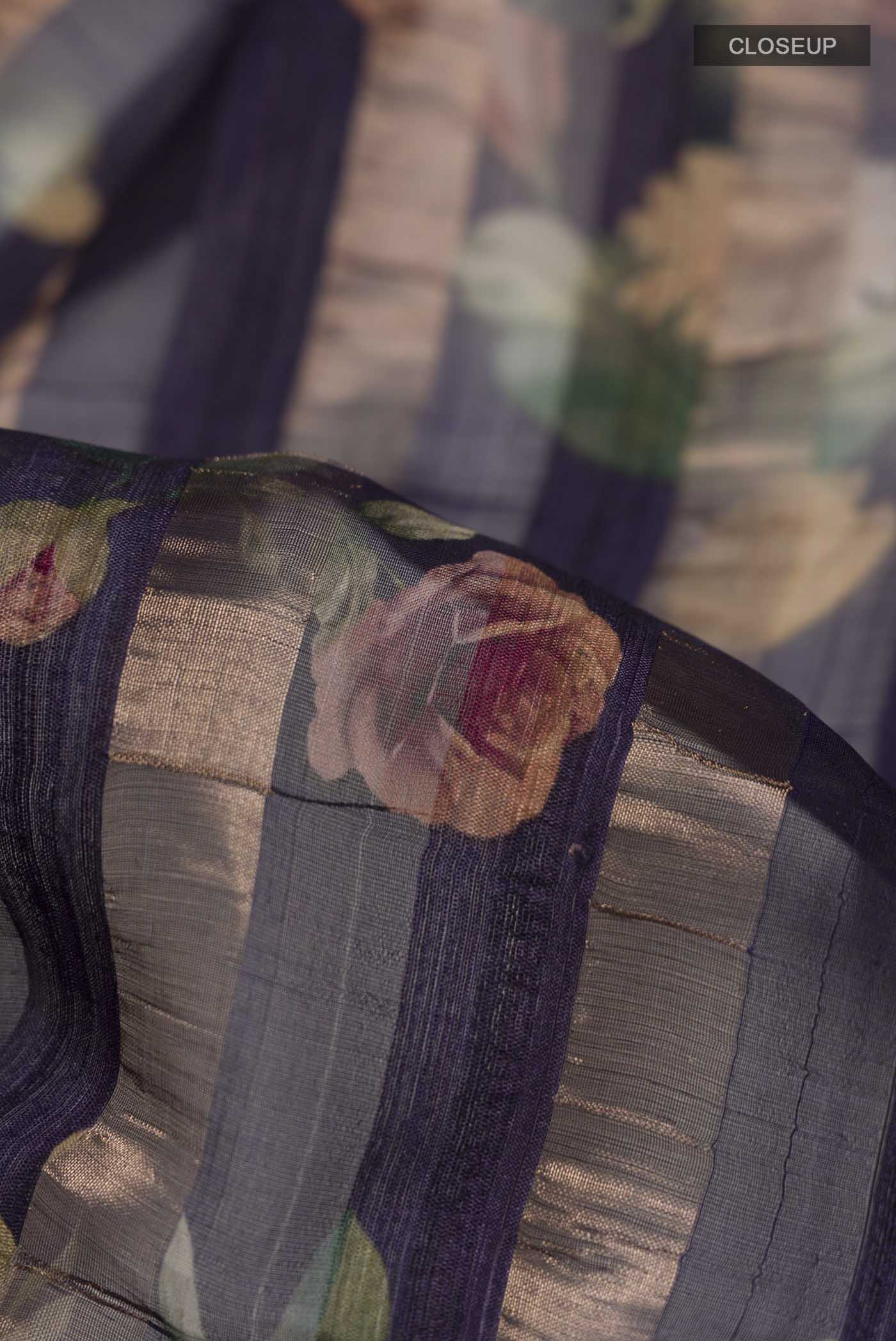 Violet Tussar Silk Saree - Image 2