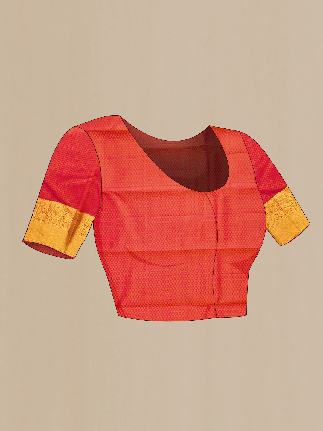 Violet with Orange Color Kanchipuram Silk Saree - Image 5