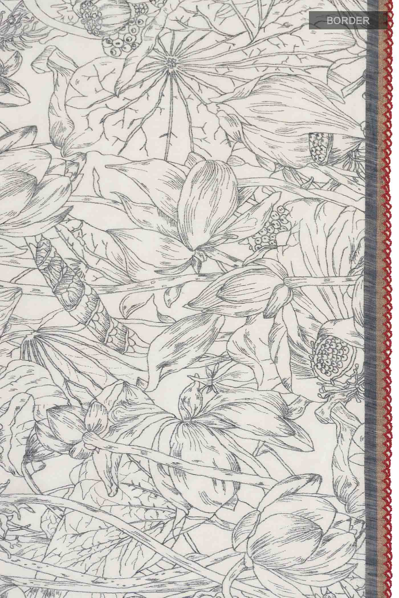 White Bhagalpuri Tussar Silk Saree - Image 3