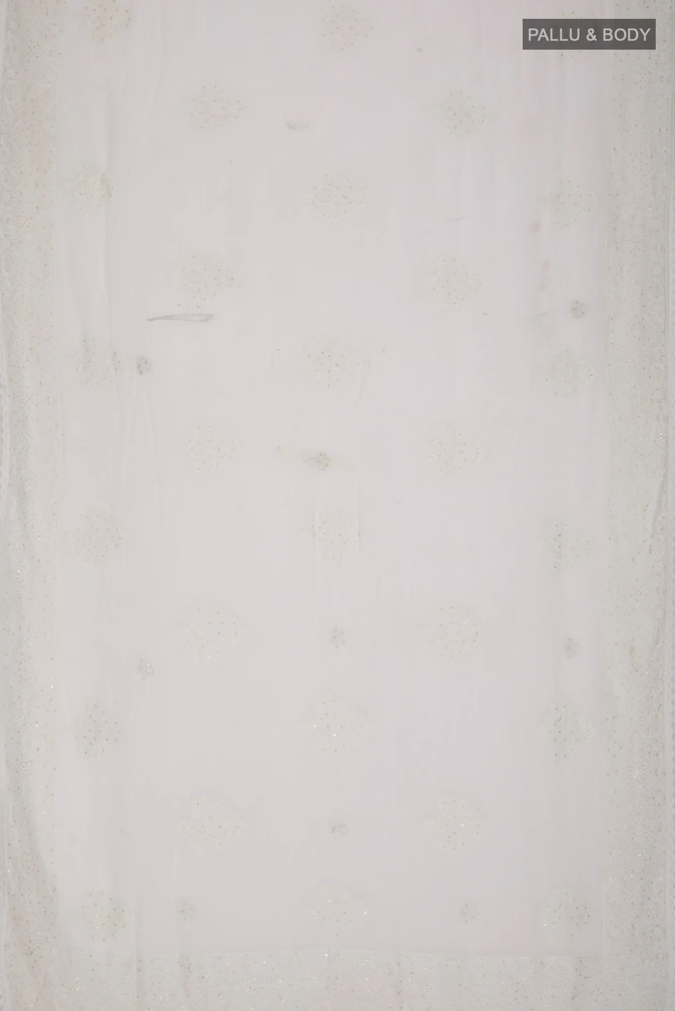 White Blended Chiffon Saree - Image 5